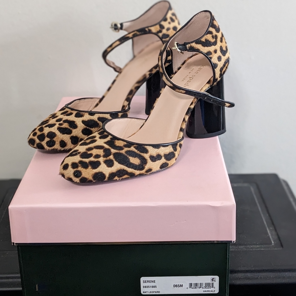 Kate Spade Serene Heels Natural Leopard size 6.5